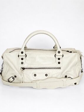Rare Vintage 2010 BALENCIAGA Twiggy Bag Cream White Agneau Leather